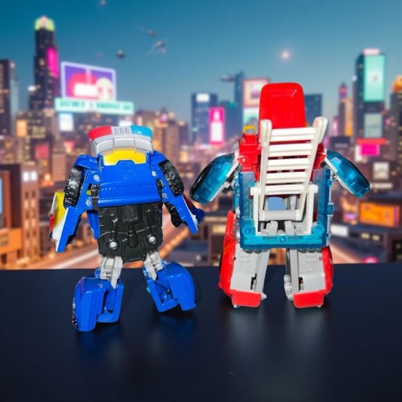 Playskool Heroes Rescue Chase Police Bot Heatwave Fire Bot Transformers - Picture 4 of 6